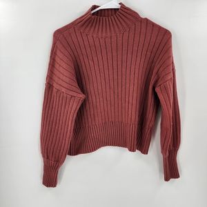 Zaful rust sweater turtleneck high neck small medium one size crop